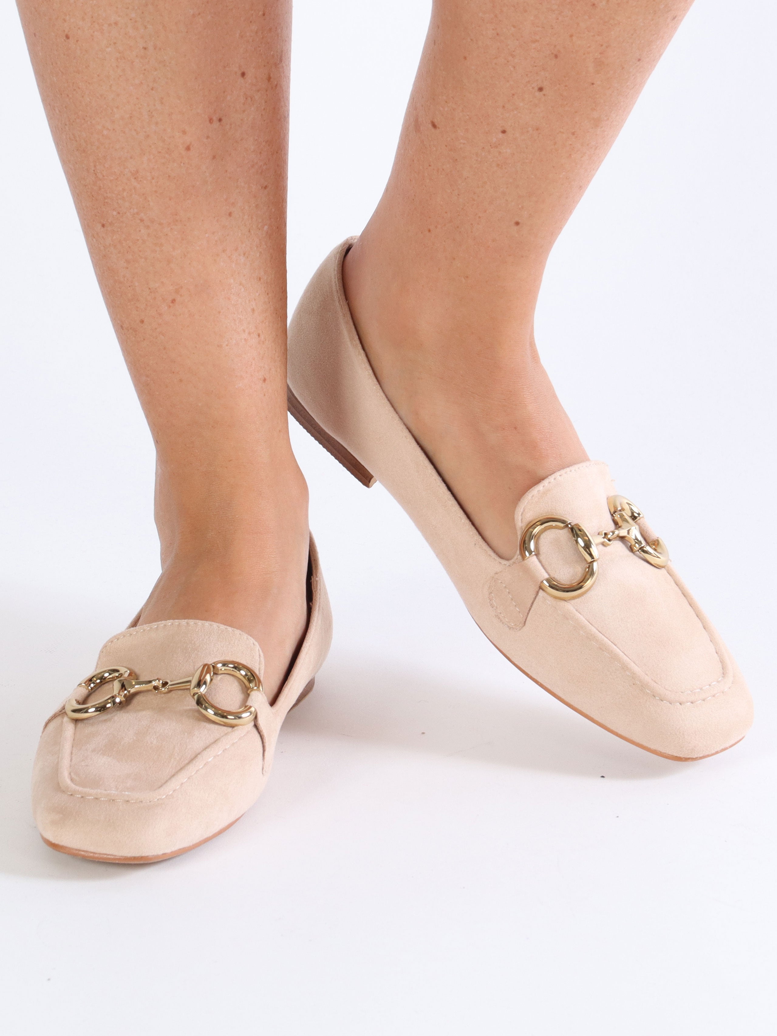 Rosaria - Fine mokkasiner med guld bidsel